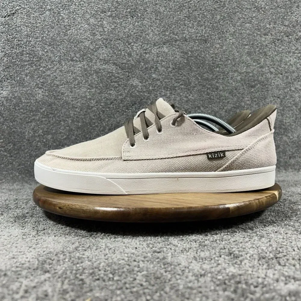 Kizik Porto Men’s Size 13 W Burlap Taupe Casual Boat Hands Free Shoes Used